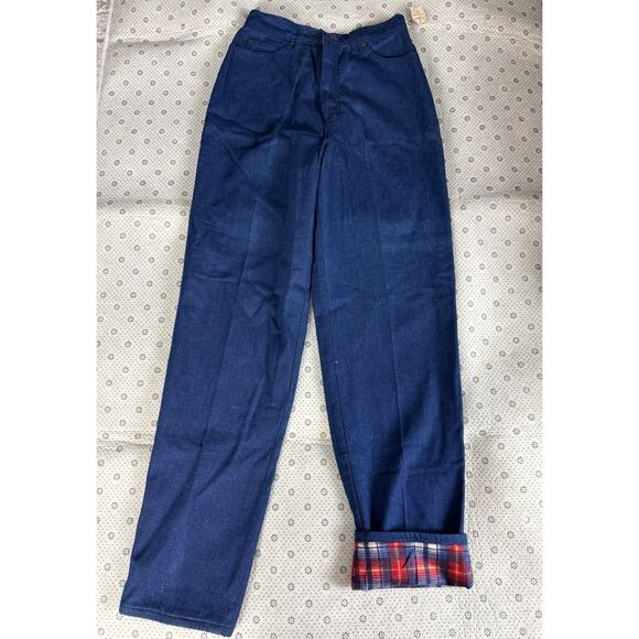 Deadstock Vintage Calvin Klein Straight Jeans 12 Flannel Lined Indigo USA 80s - Picture 2 of 12